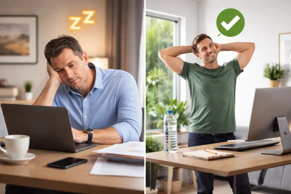 Prolonged sitting compared with standing and light movement at a desk