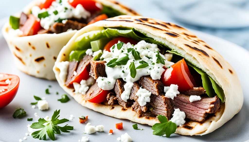 Savory pita bread toppings