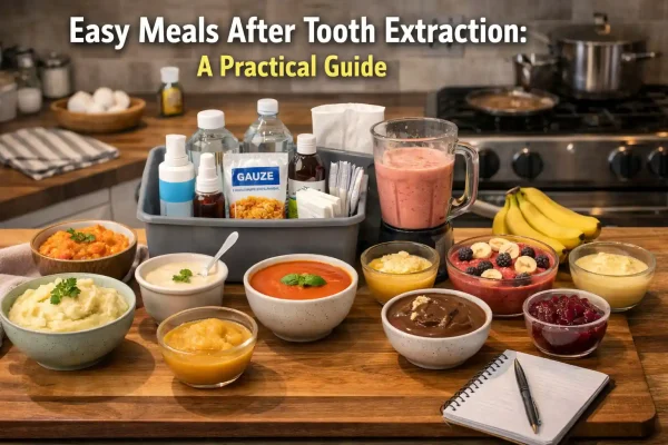 Post-tooth extraction meal prep station